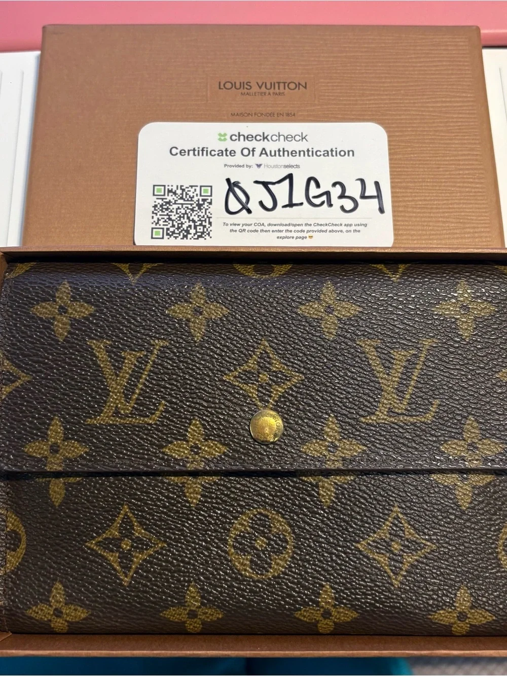 Louis Vuitton Monogram Canvas Fold Wallet - Brown & Gold